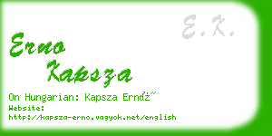 erno kapsza business card